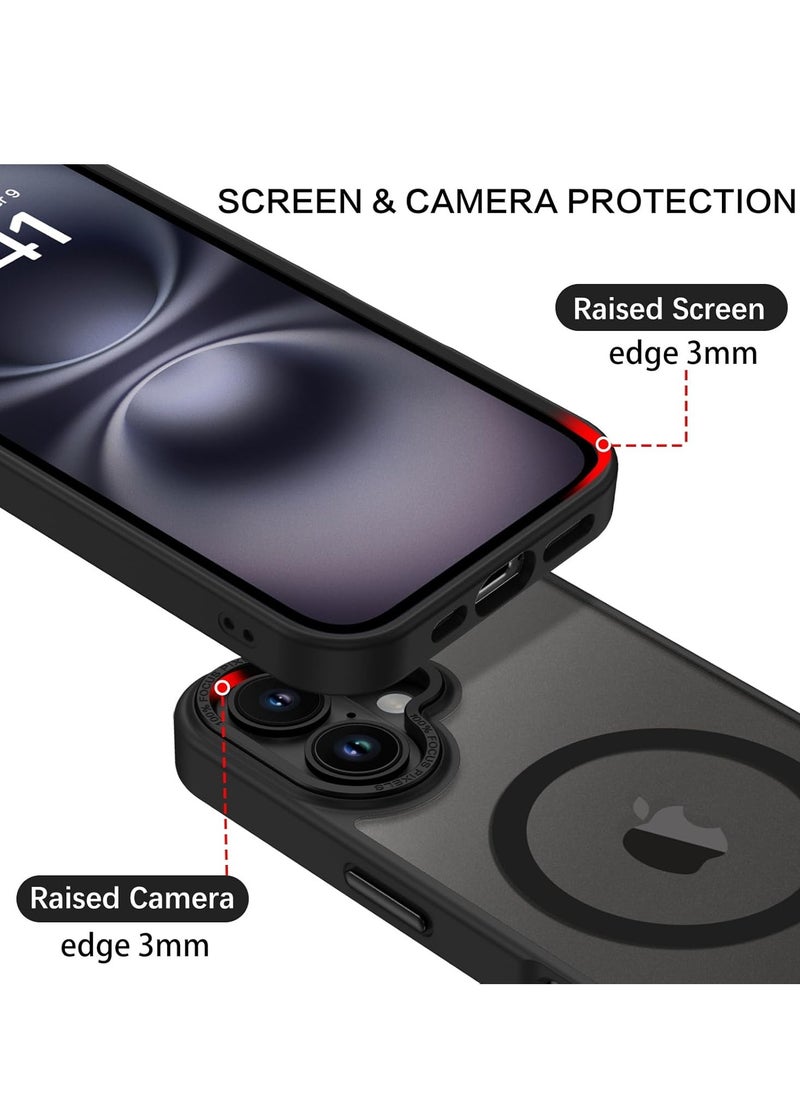 Eligo - iPhone 16 Plus MagSafe Case Magnetic Back Cover,【Full Shockproof Protection】Translucent Matte Back, Slim Phone Cover with Strong Magnet for Apple 16 Plus (2024)(Black) - Image 1