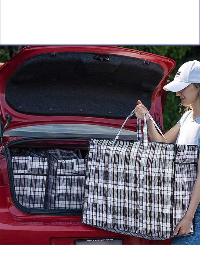 Zippered Laundry Bag (45X50X20CM), Nylon/Polyethylene Material, Super Sturdy and Durable, Waterproof and Moisture-Proof, Reusable Storage Zipper, for Travel Storage Bags/Laundry Bags-Black/White