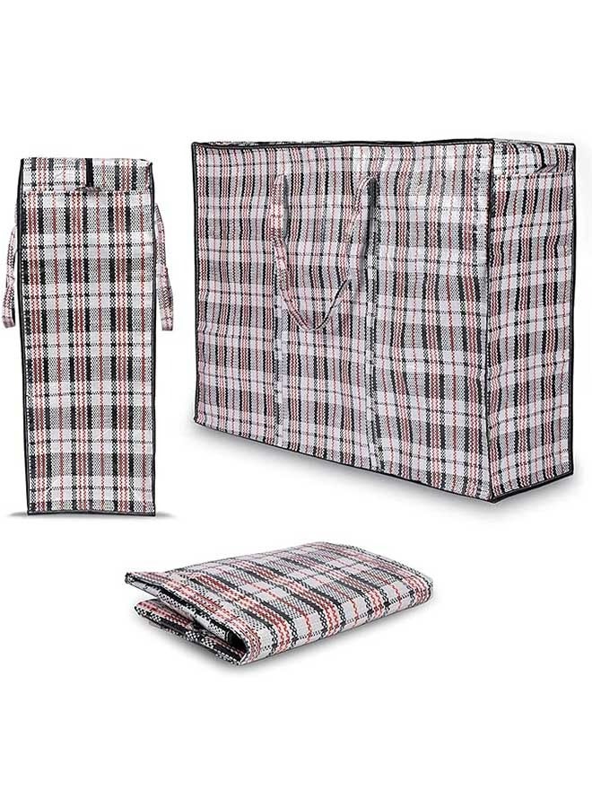 Zippered Laundry Bag (45X50X20CM), Nylon/Polyethylene Material, Super Sturdy and Durable, Waterproof and Moisture-Proof, Reusable Storage Zipper, for Travel Storage Bags/Laundry Bags-Black/White