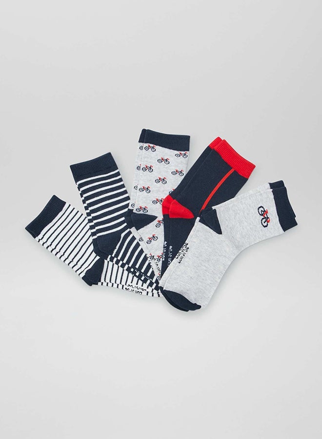 Kiabi Pack of 5 pairs of printed socks  - Image 1