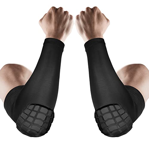 AceList 2PCS Elbow Pads with Padded Compression Shield Shape Arm Sleeves for Protection - Suitable for Basketball, Volleyball, Football, and More - Ideal for Adults, Youth, Girls, Men, Women (Black) - Image 2