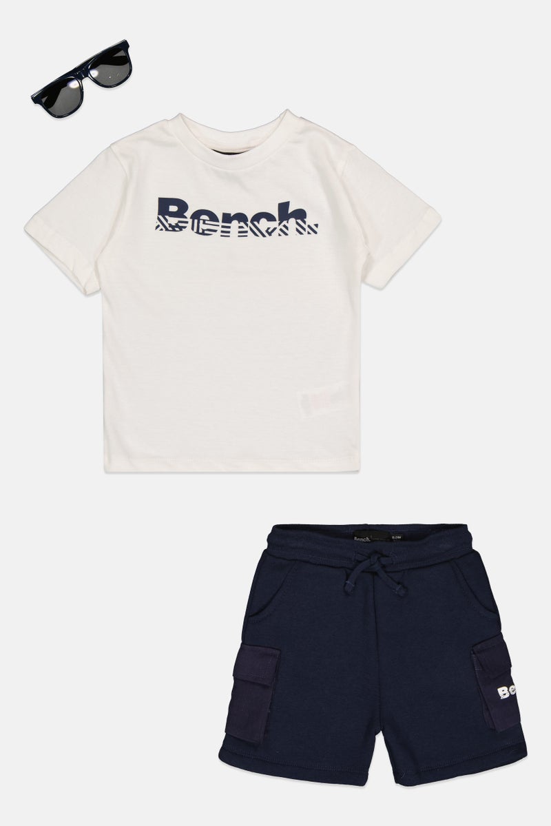 Bench Kids Boy 3 Pieces Brand Logo T-shirt And Shorts And Sunglass Set, Multicolor - Image 1