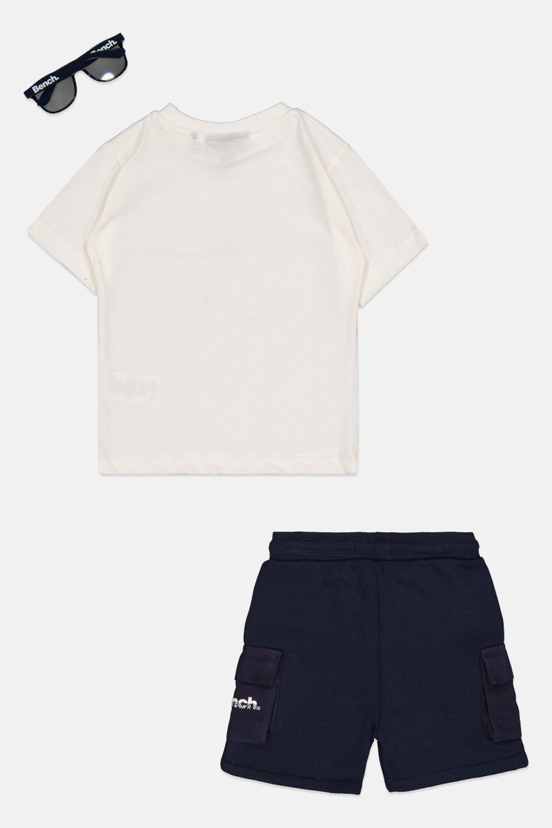 Bench Kids Boy 3 Pieces Brand Logo T-shirt And Shorts And Sunglass Set, Multicolor - Image 2
