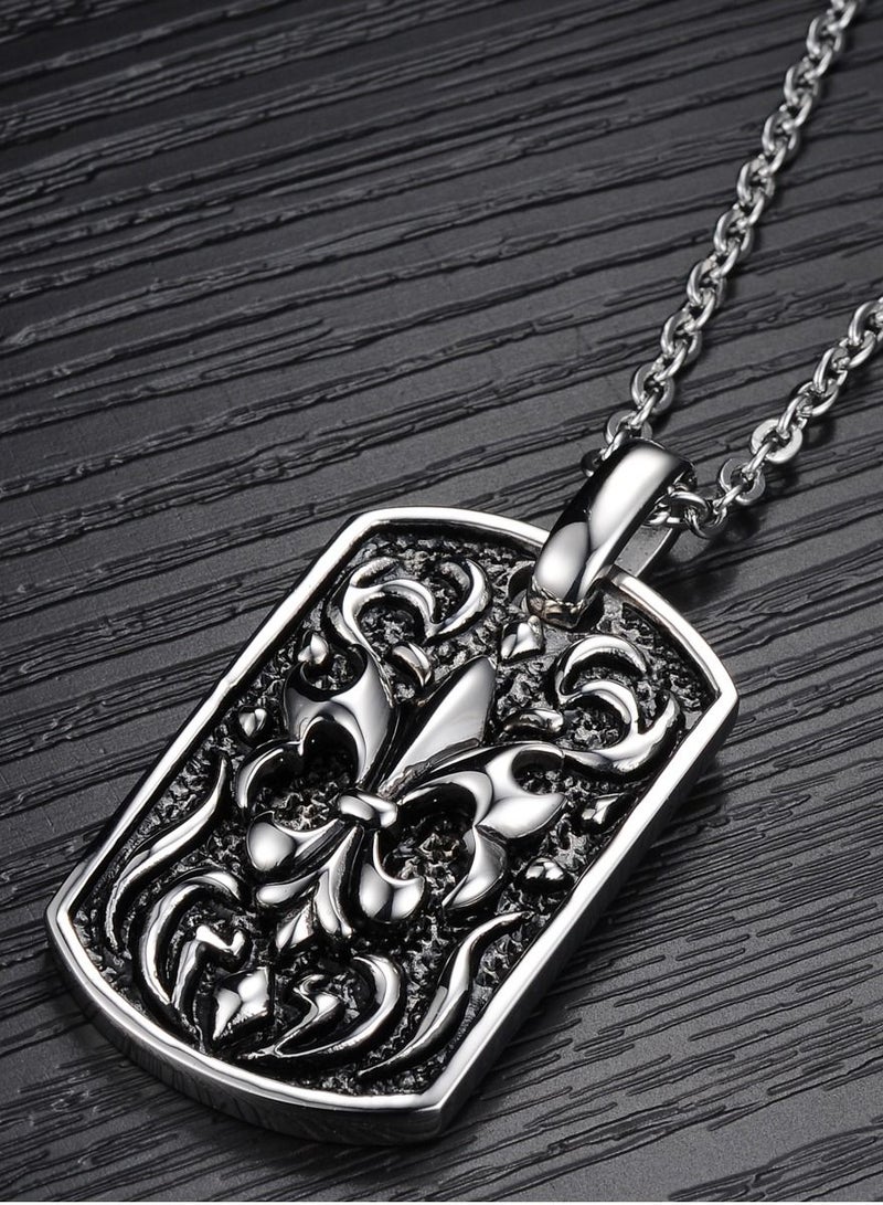 Elementesse Amazing Design Carved Pendant With Chain For Mens  - Image 3