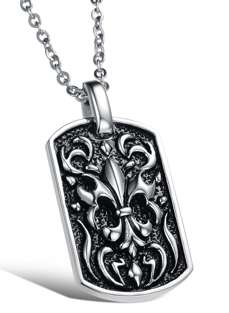 Elementesse Amazing Design Carved Pendant With Chain For Mens  - Image 1