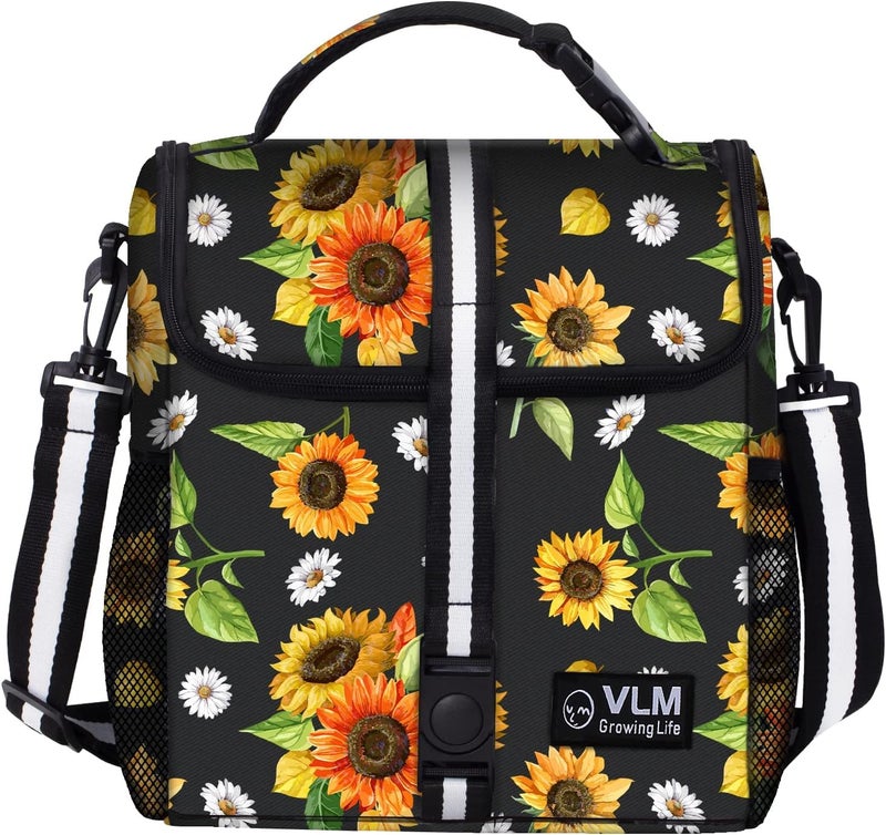 VLM Lunch Box for Women Insulated Lunch Bag Women with Adjustable Shoulder Strap Cute Lunch Tote Bag for WorkPicnicCamping