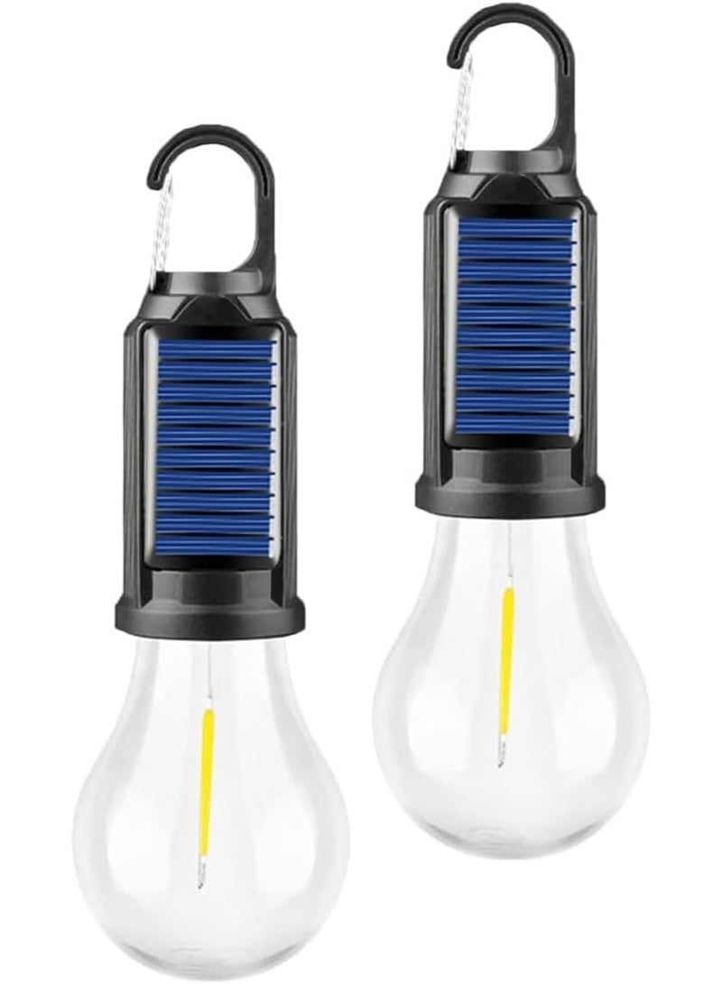 BlueFire T01 Portable LED Camping Light Bulb Solar & Type-C Rechargeable Vintage Lantern, 3 Lighting Modes Warm White Hanging Outdoor Camping Light for Hiking, Emergency, Power Outage, Indoor & Outdoor Use Ultra Lightweight Portable LED Lamp - Image 2