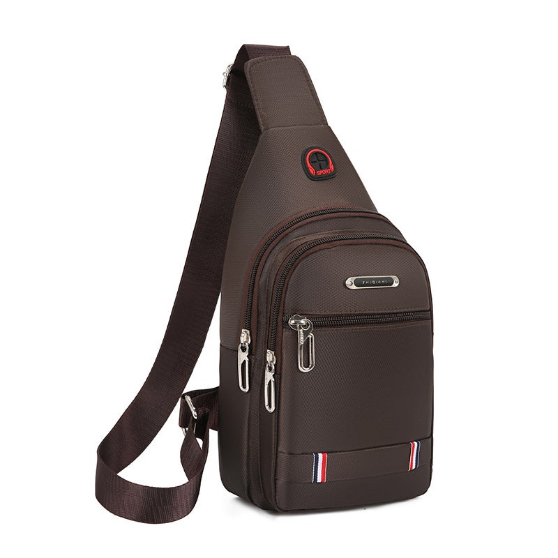 New Mens Chest Bag Casual Crossbody Brown 