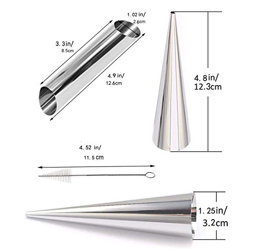 JIELUO Cream Horn Molds-21 pcs Moulds Stainless Steel Cannoli Form Tubes Cream Roll mold Screw Croissant mold Cone Tubular Shaped Mold for Cannoli Tubes - Image 2