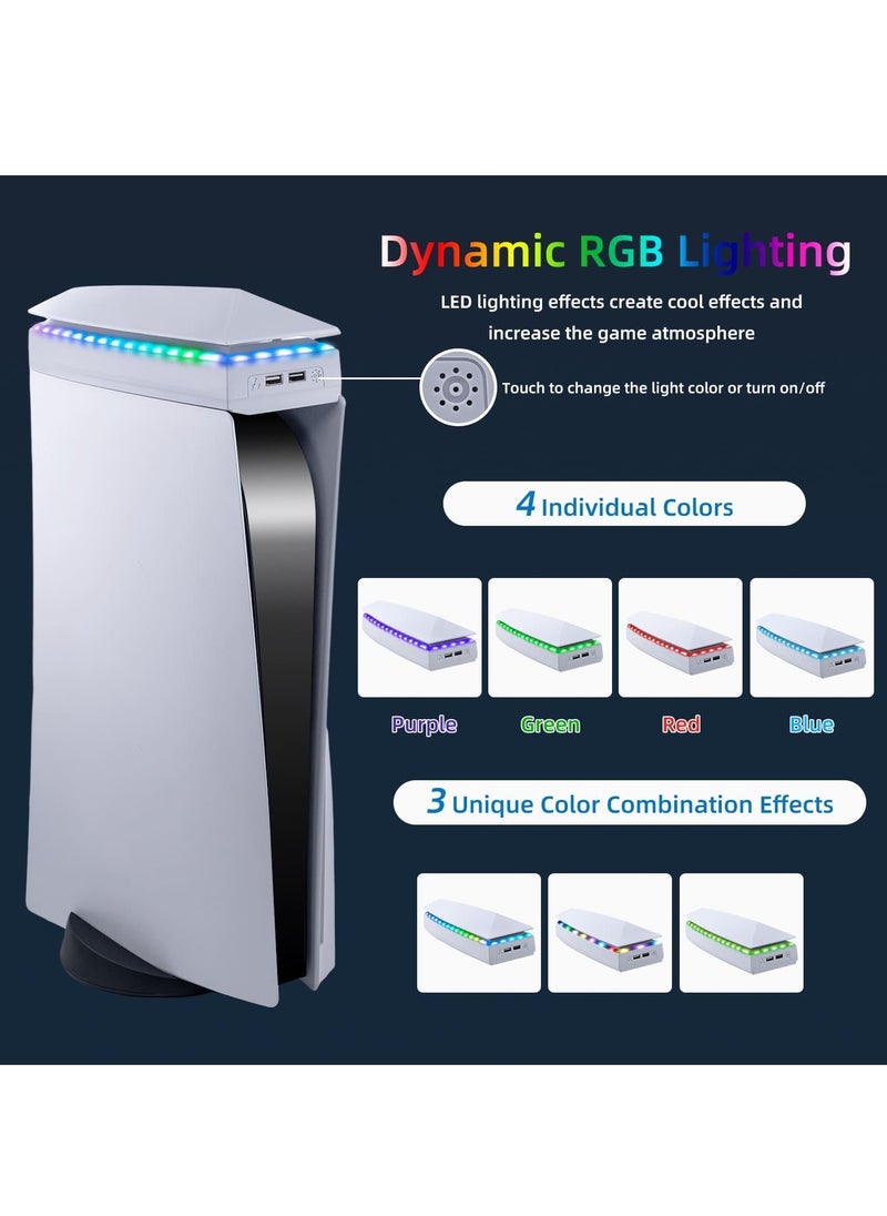 FlashHawk - Dustproof Top Cooling Fan for PS5 with 7 Modes RGB Light, Low Noise Cooler Compatible with Playstation 5 - Image 1