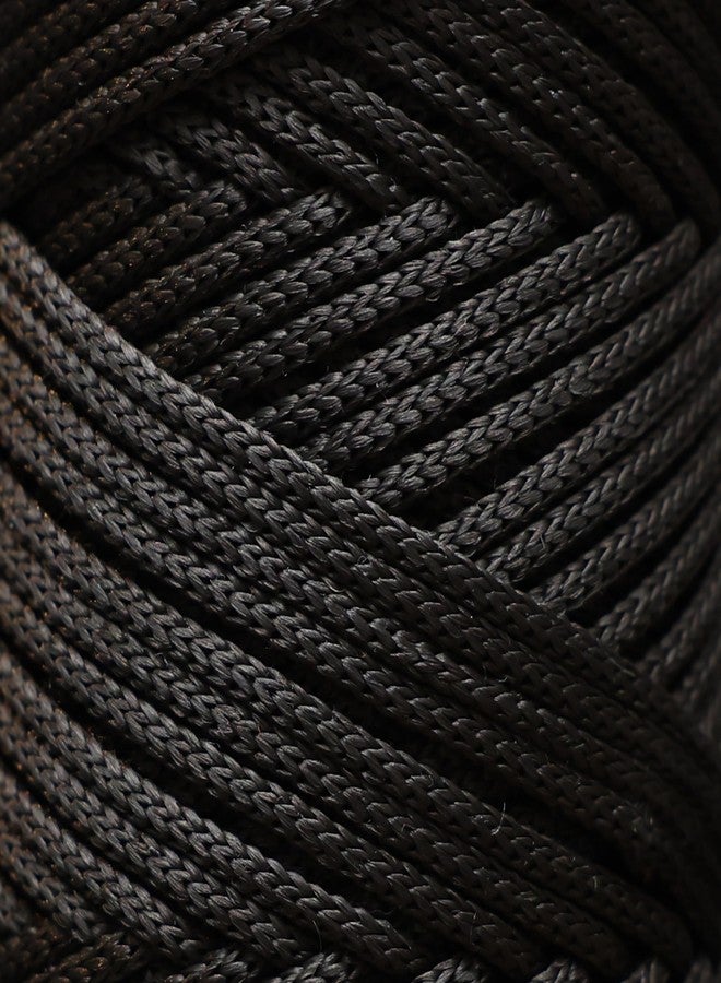 Makromecity Macrame Yarn 3 mm x 120 m Black Premium Polyester Macrame Cord Polypropylene Yarn Crafts for Wall Hangings Shoulder Bag Handbag Runner Dummy Chain Place Plate - Image 3