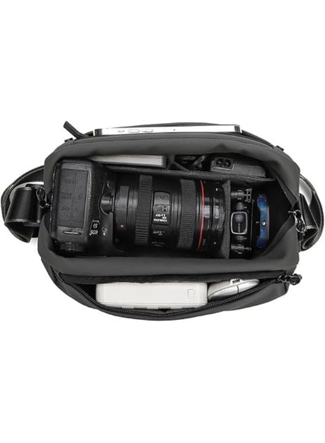 Waterproof Camera Bag - DSLR & Mirrorless Case - Adjustable Dividers - Tripod Holder - Shockproof - Travel Photography - Black - Image 5