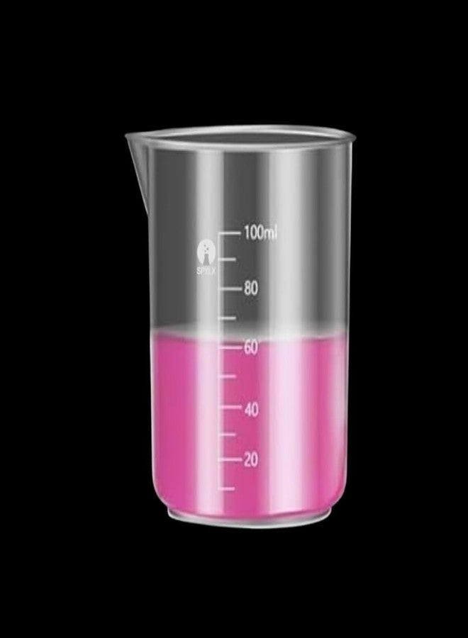 SPYLX Plastic Measuring Cups Graduated Epoxy Resin Mixing Cups, Small Beaker, Plastic Measuring Cup for Epoxy Resin, Paint, Art Craft, Soap Candle Tumbler Making (1, 100ml) - Image 1