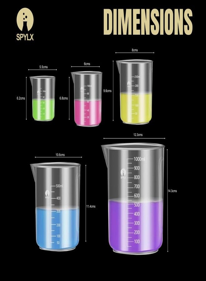 SPYLX Plastic Measuring Cups Graduated Epoxy Resin Mixing Cups, Small Beaker, Plastic Measuring Cup for Epoxy Resin, Paint, Art Craft, Soap Candle Tumbler Making (1, 100ml) - Image 2