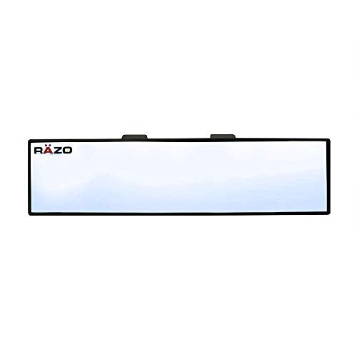 CARMATE Car Mate Razo RG22 11.8" Black Frame Wide Angle Flat Rear View Mirror - Pack of 1 - Image 1