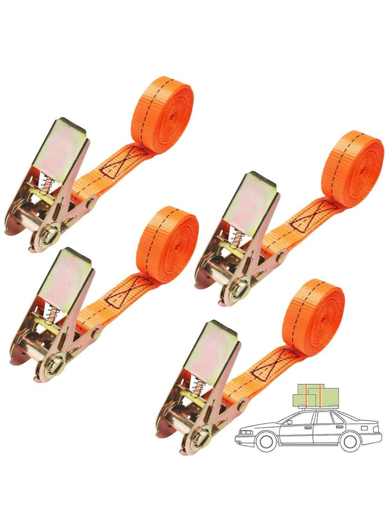 Soofam Ratchet Tie Down Straps 2.5cm*5m 2 Pcs, Adjustable Cargo Lashing Ratchet Belts 800kg Break Strength Heavy Duty Cargo Tiedowns with Cam Buckle Securing Cargo Straps for Car Motorcycle Trailer Truck Load  - Image 1