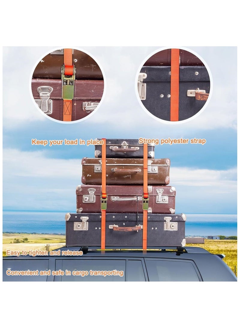 Soofam Ratchet Tie Down Straps 2.5cm*5m 2 Pcs, Adjustable Cargo Lashing Ratchet Belts 800kg Break Strength Heavy Duty Cargo Tiedowns with Cam Buckle Securing Cargo Straps for Car Motorcycle Trailer Truck Load  - Image 5