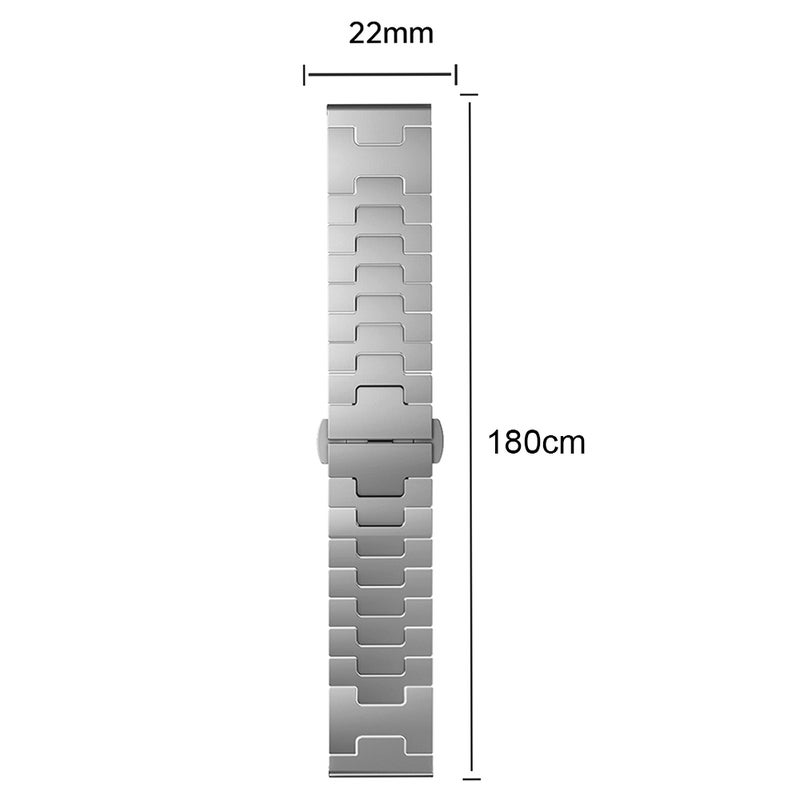 For Huawei Gt4 46Mm / Gt5 46Mm / Gt5 Pro 22Mm H-Shaped erfly Buckle Stainless Steel Watch Band(Titanium Color) - Image 5