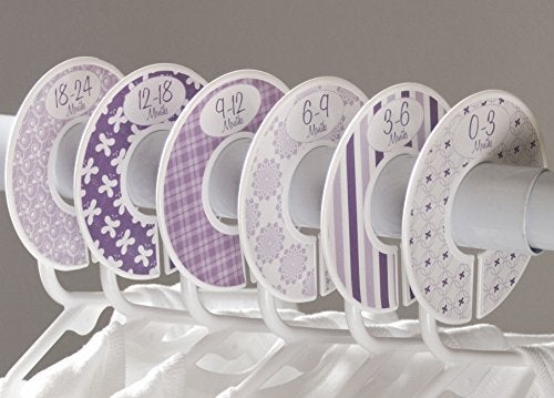 Closet Doodles 6 Baby Girl Nursery C134 Clothing Size Closet Dividers Purple Theme - Image 4