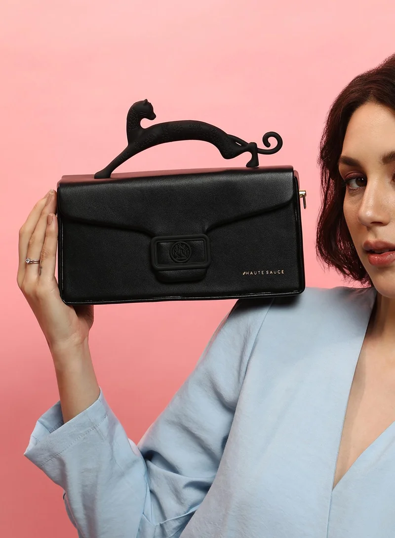 Haute Sauce The Jaguar Frost Hand Bag - Midnight Black