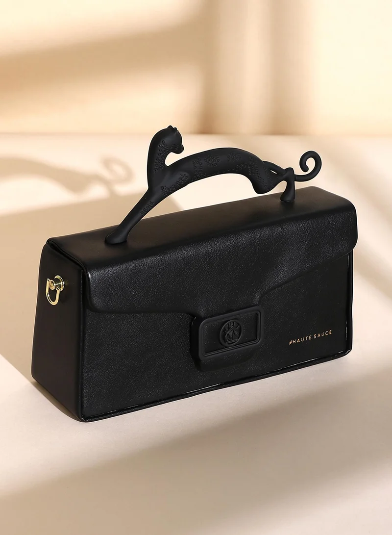 Haute Sauce The Jaguar Frost Hand Bag - Midnight Black