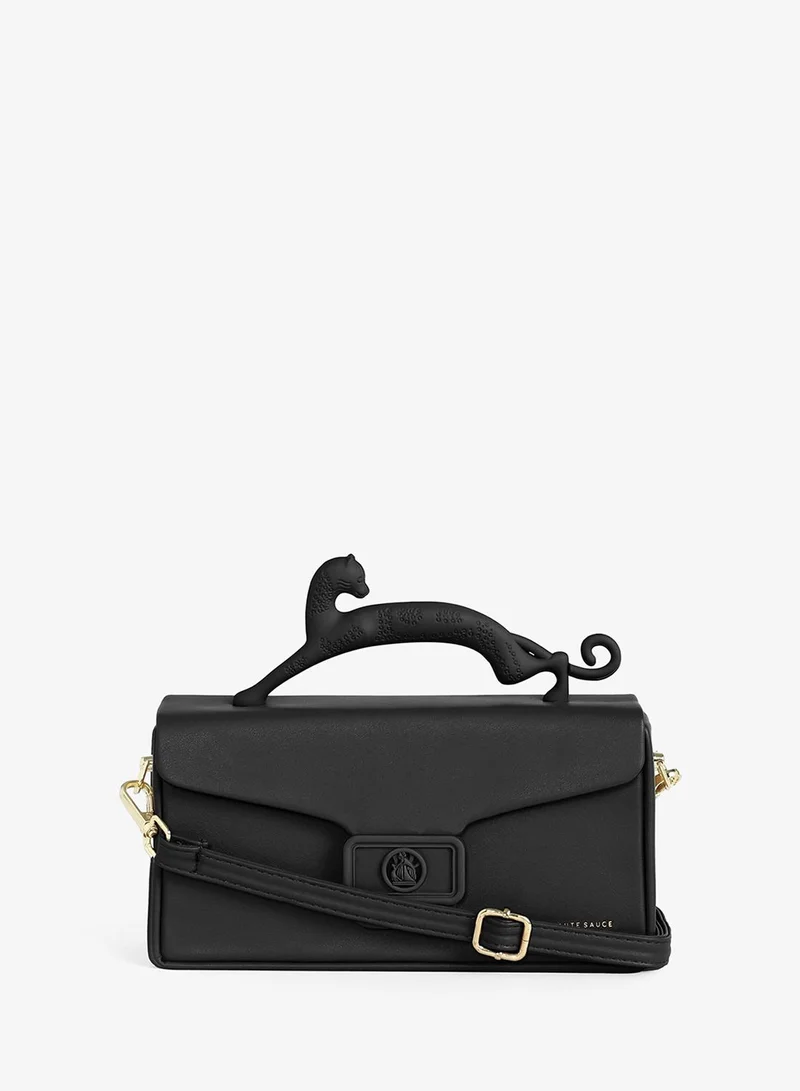 Haute Sauce  The Jaguar Frost Hand Bag - Midnight Black for Women | Best Price UAE