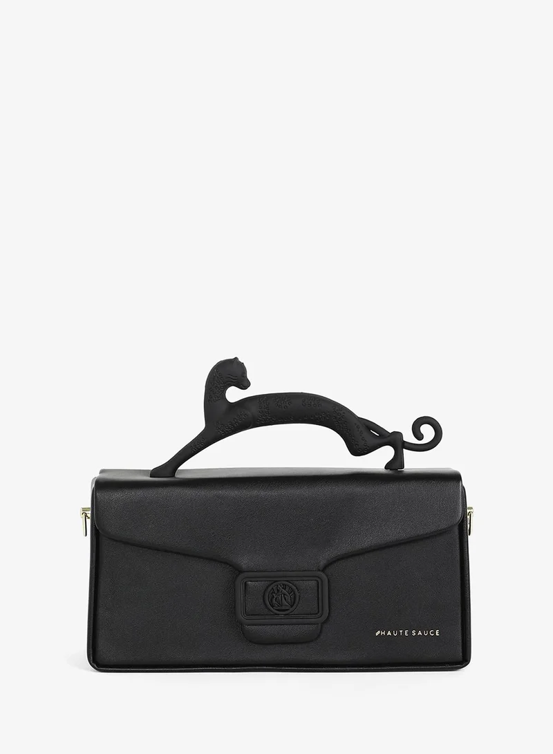 Haute Sauce  The Jaguar Frost Hand Bag - Midnight Black for Women | Best Price UAE