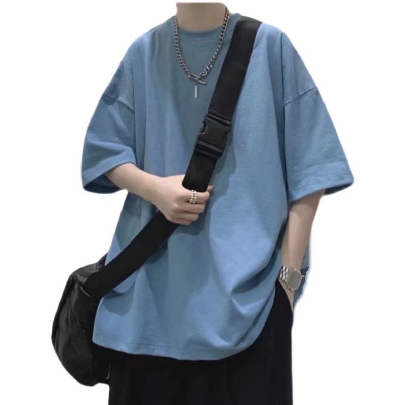 Summer Black And White Solid Color Short-Sleeved T-Shirt Men'S Korean Couple Loose Base Shirt Ins Half-Sleeved Five-Point T-Shirt Trend - Image 4