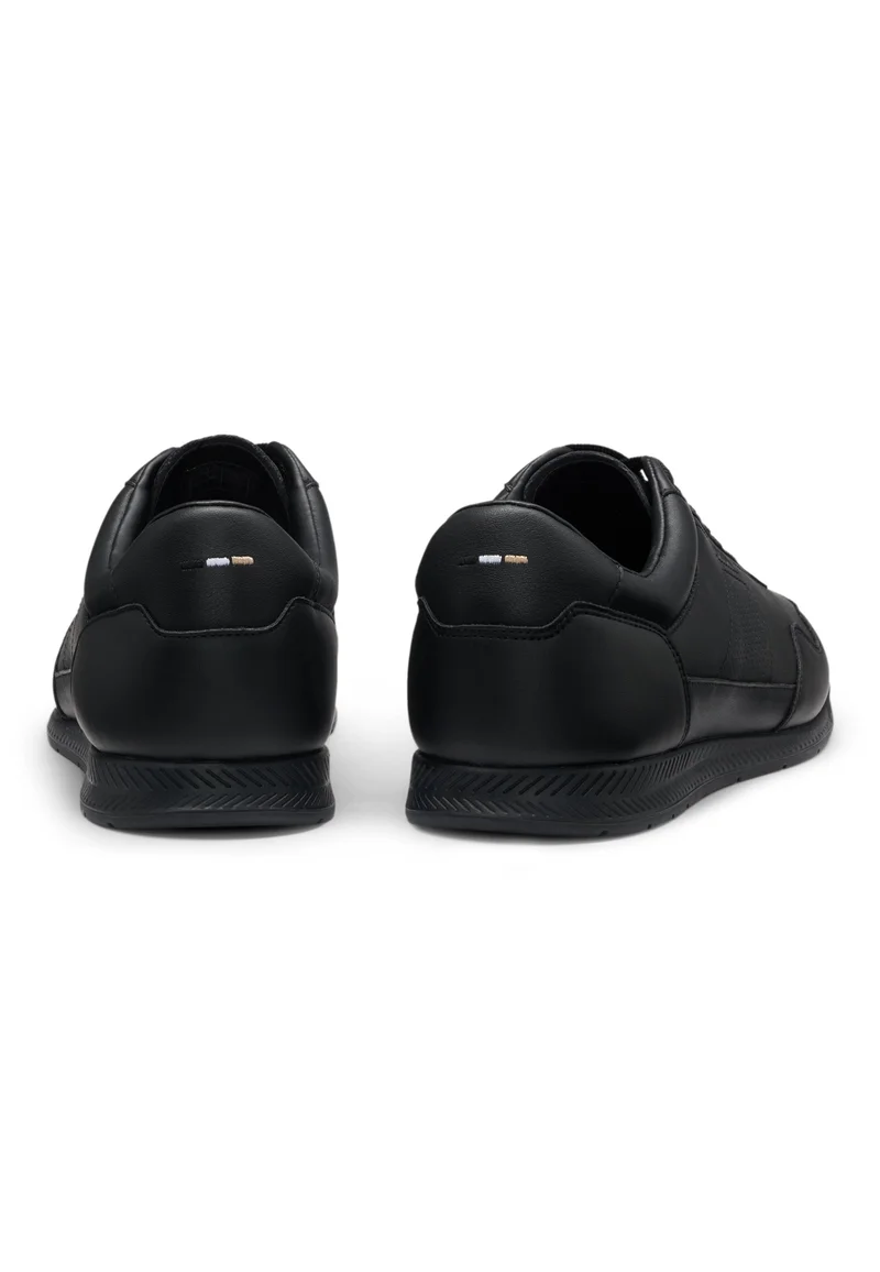 BOSS Nappa-leather trainers with gold-tone branding