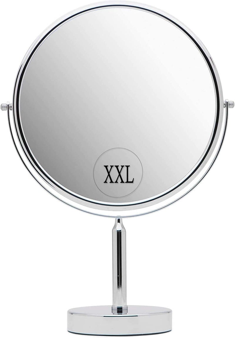 MIRRORVANA XXLarge Oversized 3X Weak Magnifying Mirror with Stand for Desk Table Retail Store Countertop and Makeup Vanity  Double Sided 3X1X Magnification  17 Tall and 11 Wide