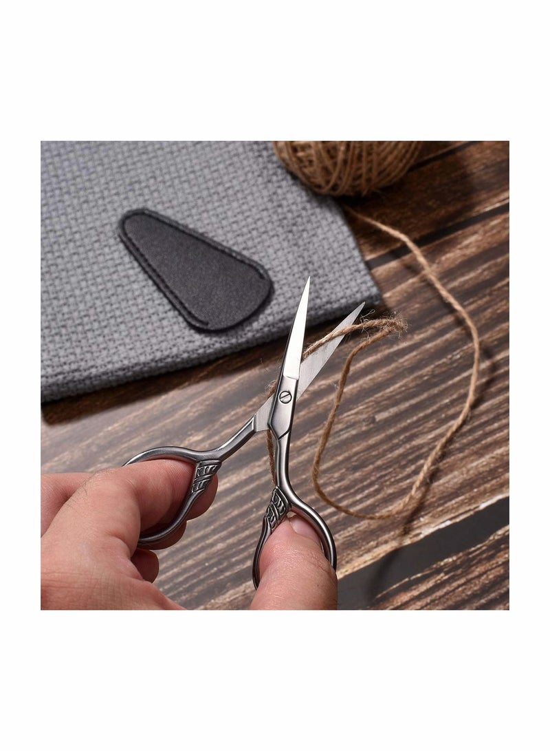 Y&D Small Precision Scissors, 3.5inch Stainless Steel Multi-Purpose Vintage Beauty Grooming Kit for Facial Hair, Eyebrow, Eyelash, Beard, Moustache with PU Sheath  - Image 3