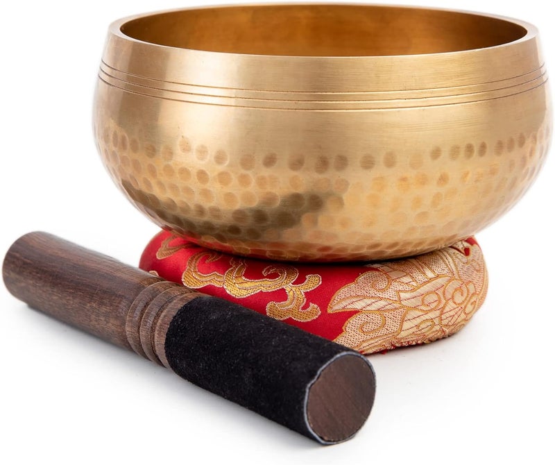 HIMALAYAN BAZAAR Tibetan Singing Bowl Set - Easy To Play for Beginners - Authentic Handcrafted Mindfulness Meditation Holistic Sound 7 Chakra Healing Gift by Himalayan Bazaar (5) - Image 4