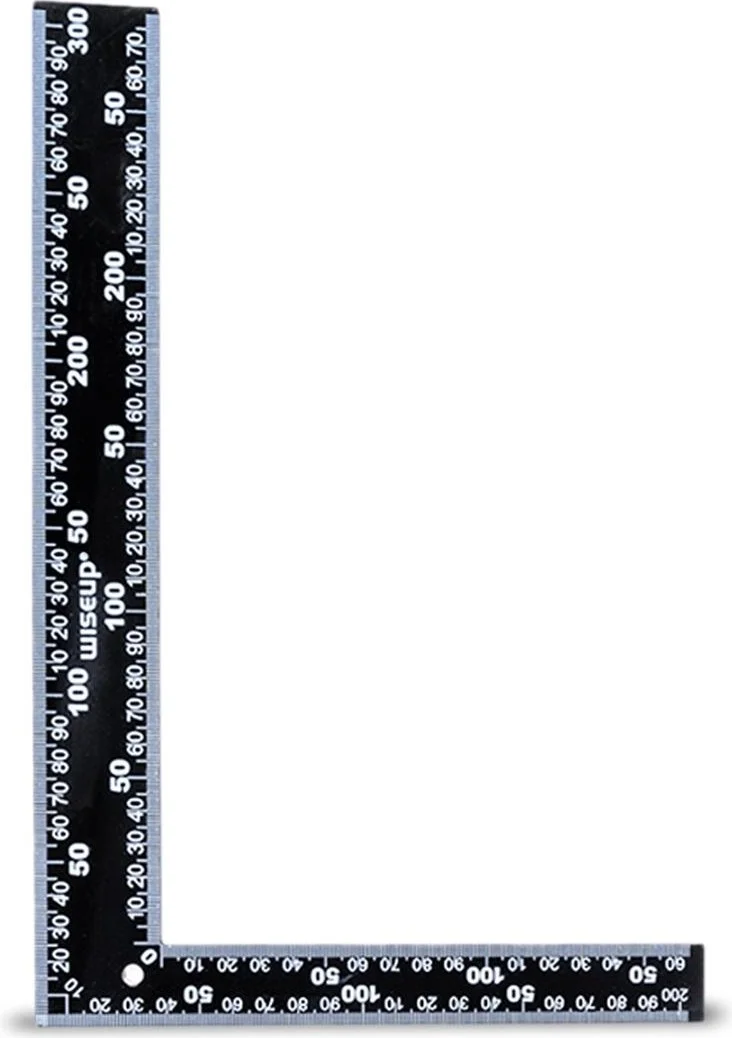 Dopar Stainless Steel L Ruler Metal Double Sided Square Square 20*30 cm