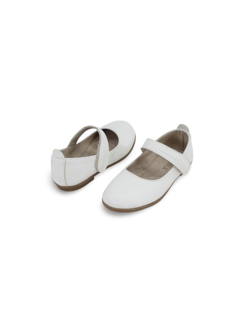 EASY Girls Leather Ballerina – Matte White - Image 2