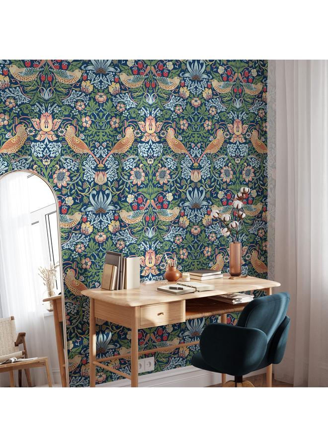 Bluejw Best-selling Home And Abroad Living Room Background Removable Wallpaper Green Plant Flower And Bird Figure Seamless Self-adhesive Wallpaper RW357-358 - Image 3