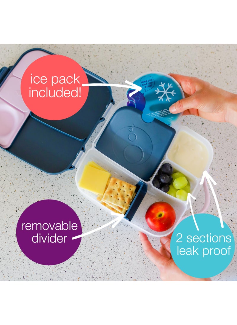 b.box b.box Lunch Box for Kids: Jumbo Bento Box w/ 4 Compartments (2 Leak proof)  Removable Divider  Gel Cold Pack. Big Eaters Ages 3+. School Supplies (Lemon Sherbet  8 Cup Capacity)  - Image 4