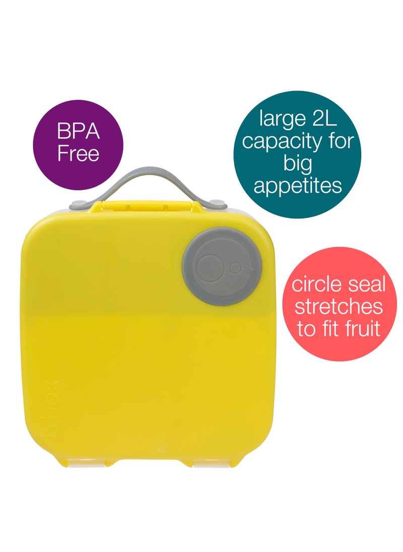 b.box b.box Lunch Box for Kids: Jumbo Bento Box w/ 4 Compartments (2 Leak proof)  Removable Divider  Gel Cold Pack. Big Eaters Ages 3+. School Supplies (Lemon Sherbet  8 Cup Capacity)  - Image 3
