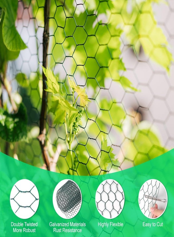 HANWRAPS Chicken Wire, 15.7 x 90.5 Inches, Green, Hexagonal Mesh, Galvanized Metal Poultry Wire Netting for Crafts, Poultry, Garden - Image 3