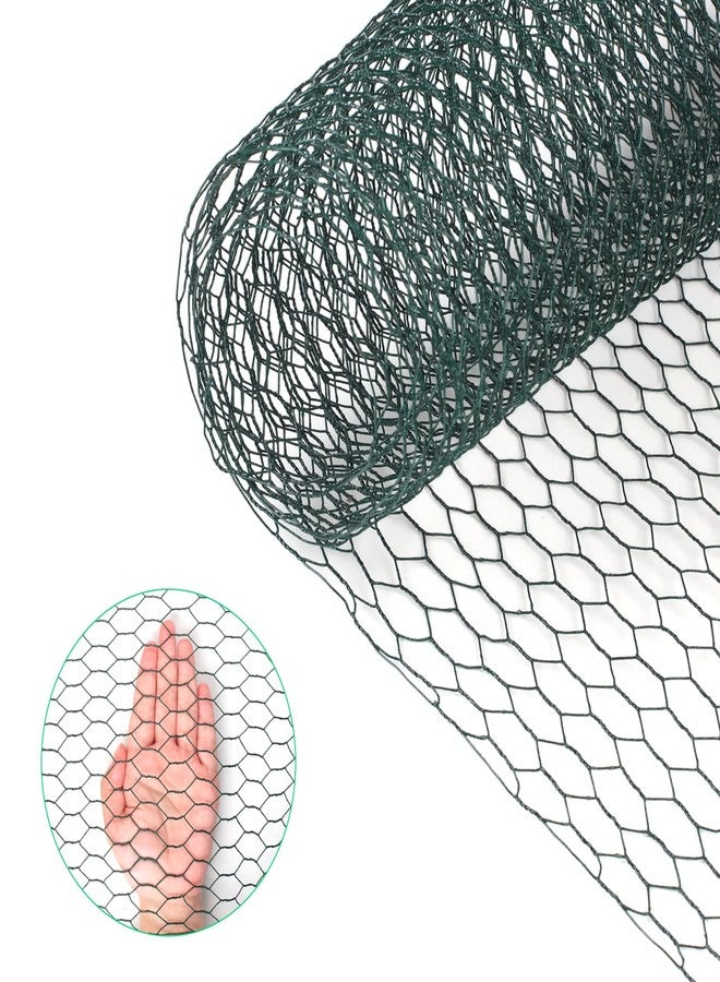 HANWRAPS Chicken Wire, 15.7 x 90.5 Inches, Green, Hexagonal Mesh, Galvanized Metal Poultry Wire Netting for Crafts, Poultry, Garden - Image 1