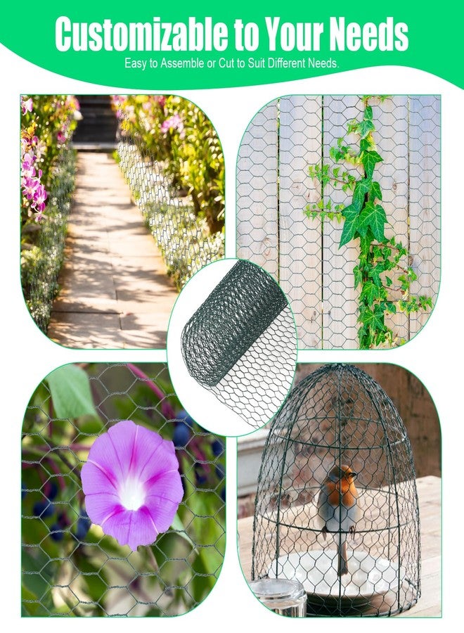HANWRAPS Chicken Wire, 15.7 x 90.5 Inches, Green, Hexagonal Mesh, Galvanized Metal Poultry Wire Netting for Crafts, Poultry, Garden - Image 4