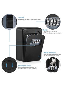 ALMUFARREJ Wall Mounted Key Lock Box Black  - Image 5
