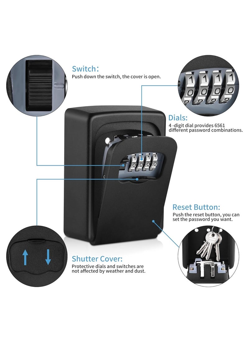 ALMUFARREJ Wall Mounted Key Lock Box Black  - Image 5