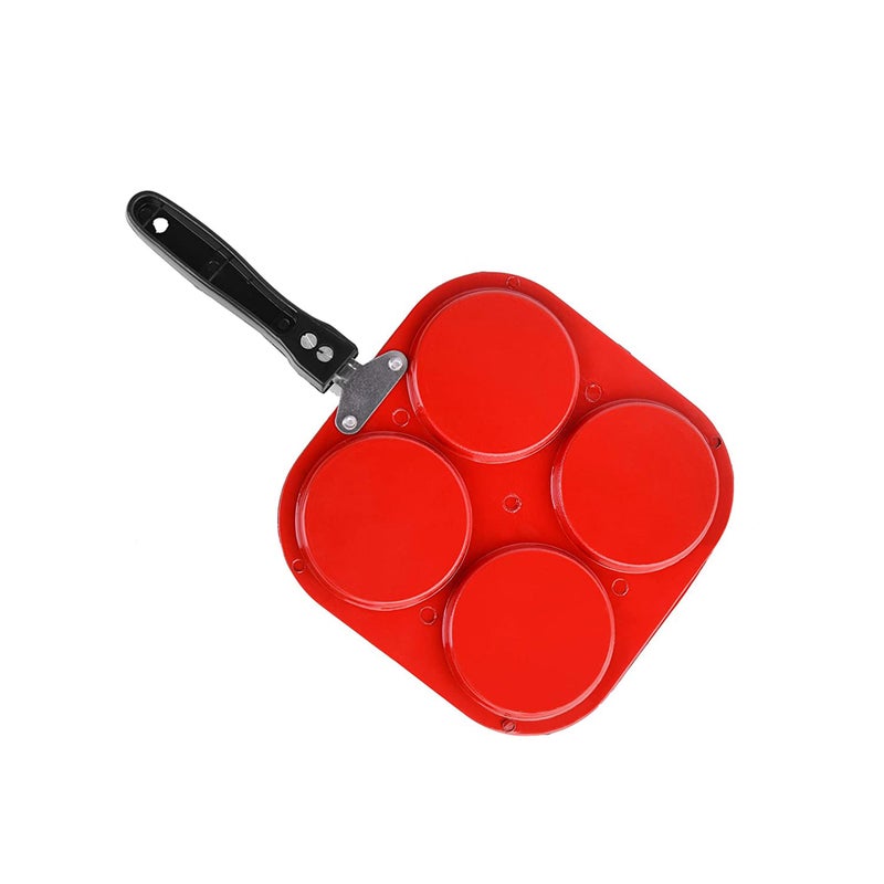 IDEAL PRIME Durable Aluminum Non Stick 4 Cavity Pan Cake Pan with Long Handle Rust Proof Mini Uttapam Pan Multi-Mini Snack Maker Pancake Maker Grill Pan Cookware Pack of 1 - Image 3