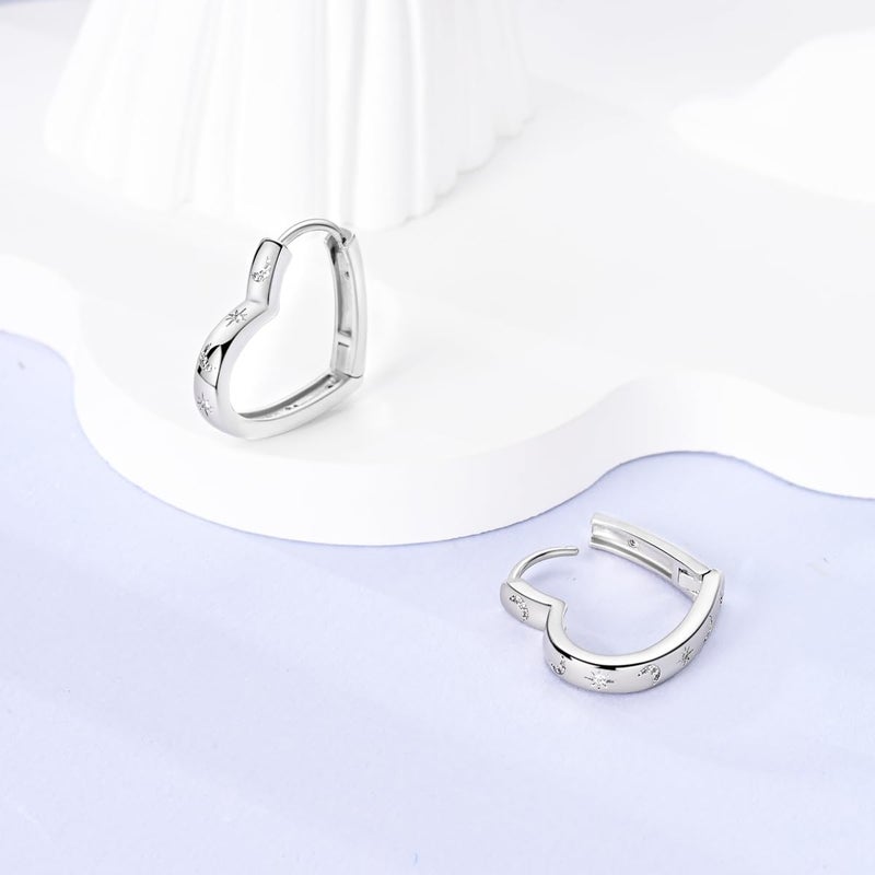 925 Sterling Silver Earrings Hypoallergenic Comfortable Fit Cubic Zirconia Earrings - Dazzling Sparkle Moon And Star Earrings for Women Daily Wear Weddings Parties Gift Giving - Image 2