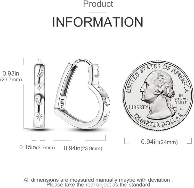 925 Sterling Silver Earrings Hypoallergenic Comfortable Fit Cubic Zirconia Earrings - Dazzling Sparkle Moon And Star Earrings for Women Daily Wear Weddings Parties Gift Giving - Image 3