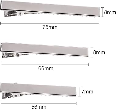 Pangda Metal Crocodile Alligator Hair Clips Barrette Hair Nonslip DIY Accessories Hairgrip 56 mm 66 mm 75 mm Long for Women and Girls 30 Pieces Silver - Image 2