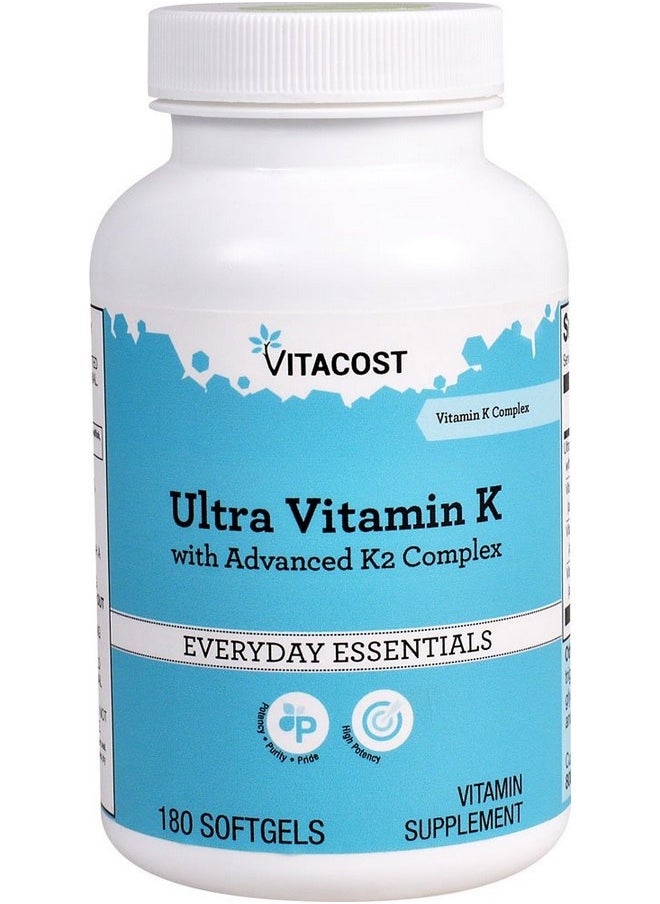 Vitacost Brand - Vitacost Ultra Vitamin K With Advanced K2 Complex 180 Softgels By Vitacost Brand - Image 1