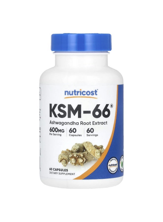 Nutricost, KSM-66, Ashwagandha Root Extract, 600 mg, 60 Capsules (Packaging may vary)
