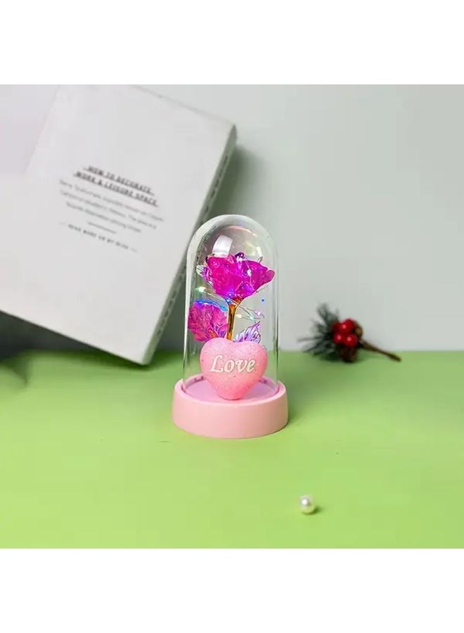 Romantic Love Plastic Cover Glowing Rose Flower Gift For Wedding Valentine Day - Image 5