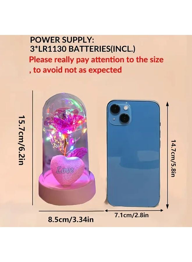 Romantic Love Plastic Cover Glowing Rose Flower Gift For Wedding Valentine Day - Image 4